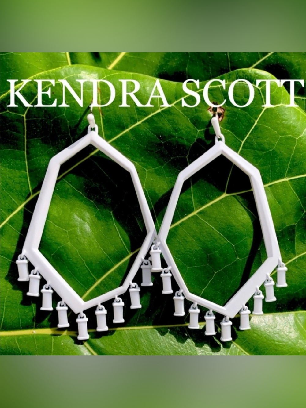 KENDRA SCOTT  Thomas drop earrings in matte white